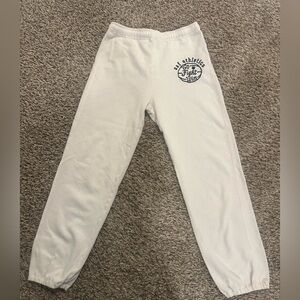 abercrombie kids White Sweatpants with Navy Accent